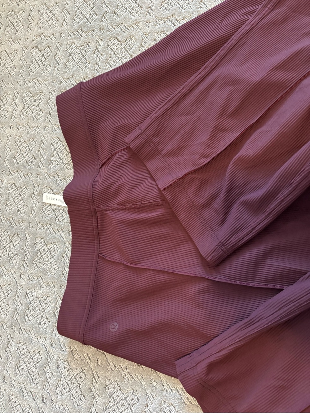lululemon athletica Ribbed Wide-Leg Crop Pants in Burgundy - Picture 3 of 4